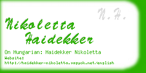 nikoletta haidekker business card